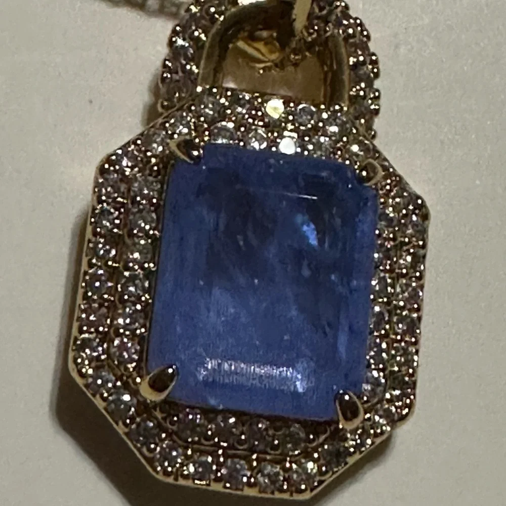 Bomb Party Locked and Loaded OG aqua blue quartz and gold Necklace - Picture 3 of 4